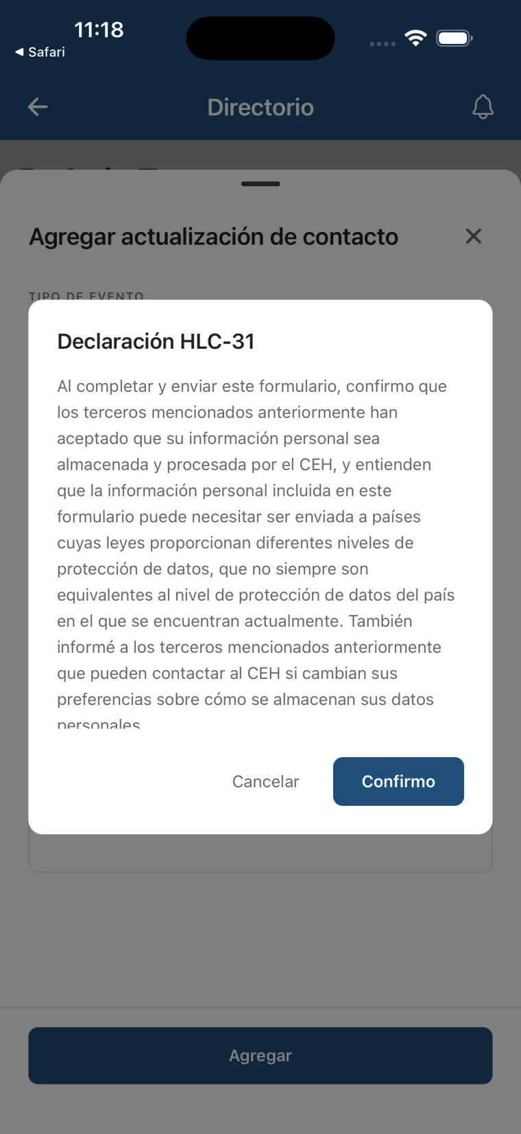 Estado cooperativo y consentimiento HLC-31.