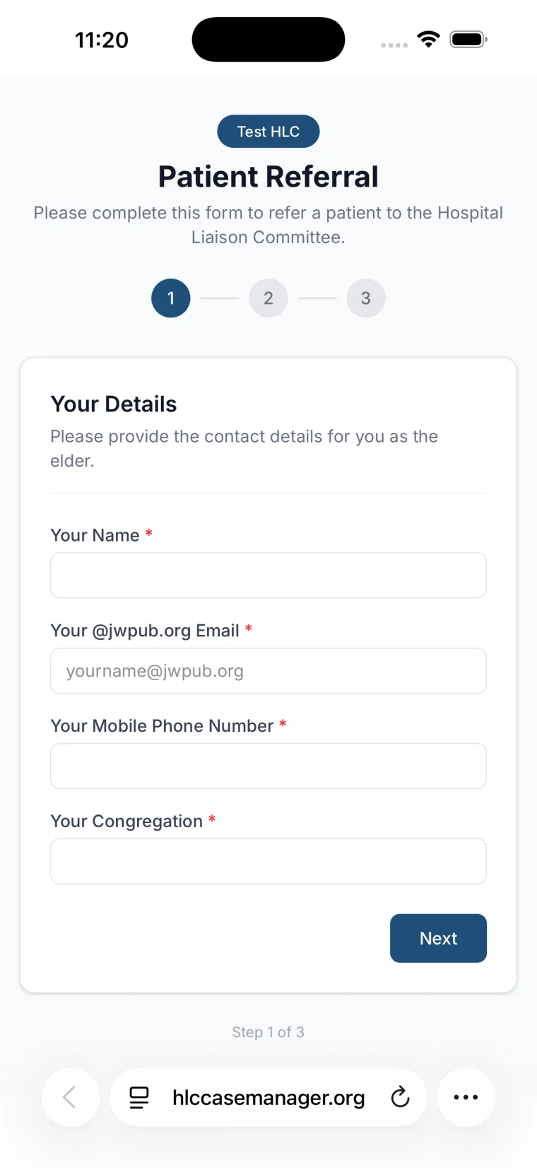 A webform for referring elders.